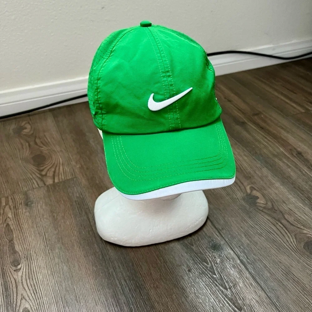 Green Nike Cap with White Logo